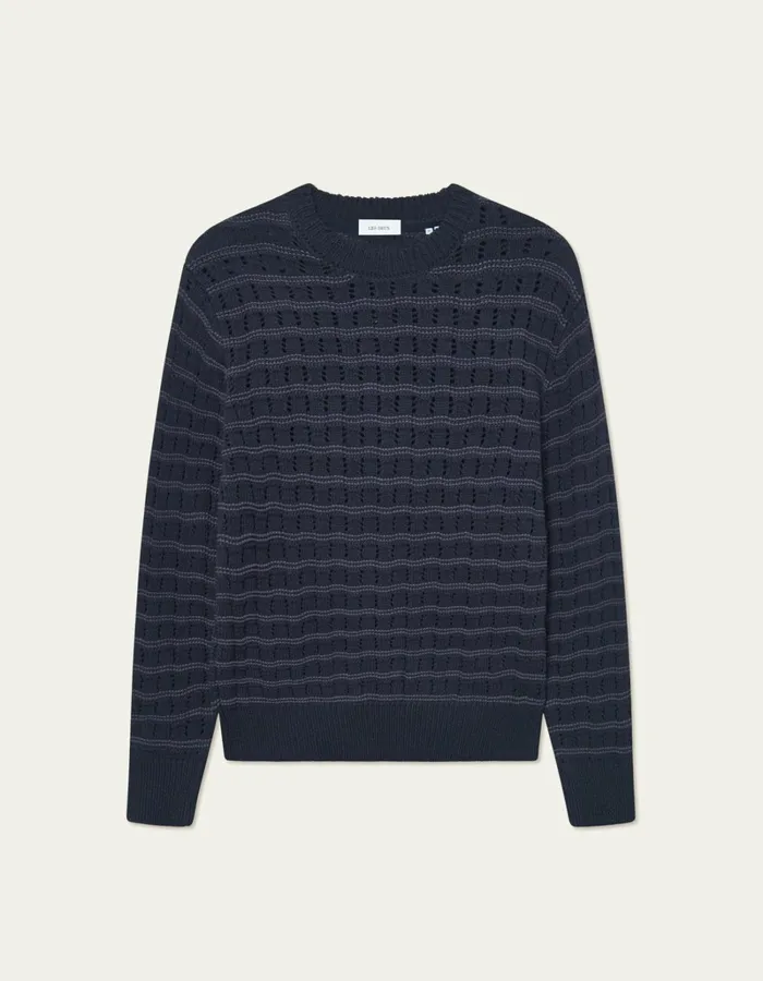 Men Les Deux Knitwear Gouen Roundneck Knit 8211 Dark Navy