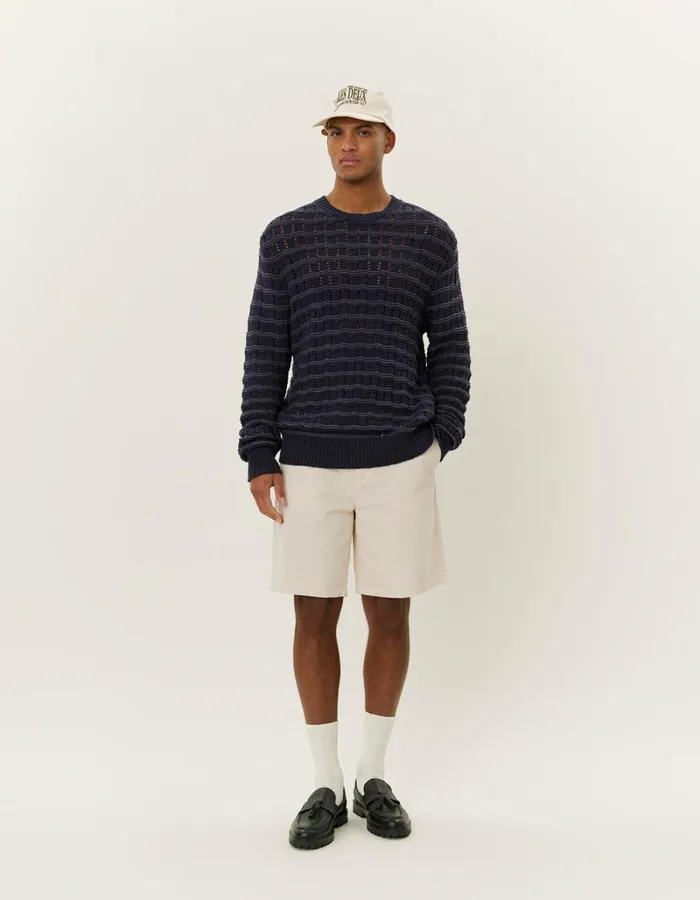 Men Les Deux Knitwear Gouen Roundneck Knit 8211 Dark Navy
