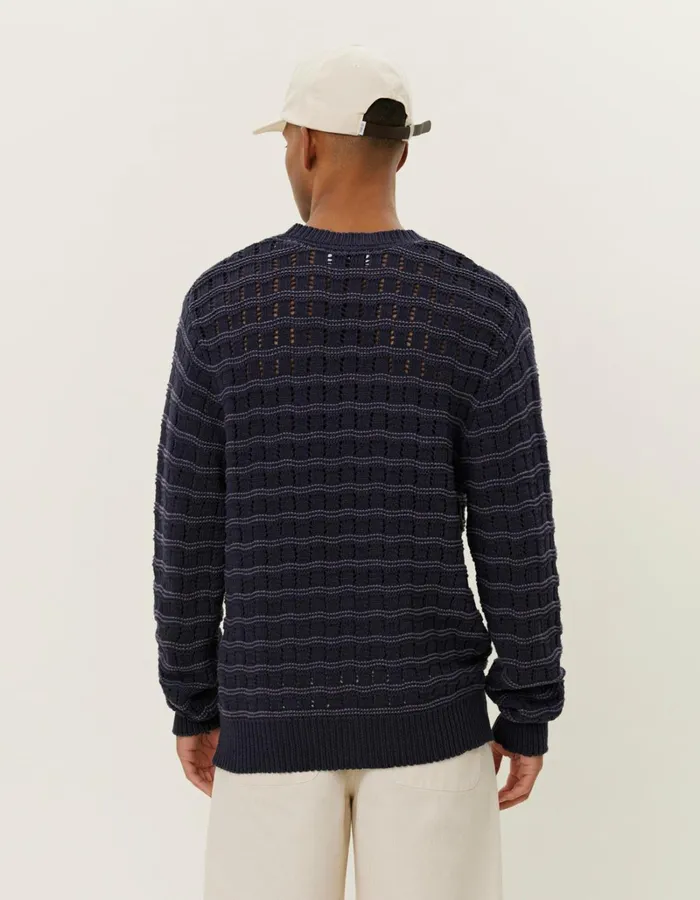 Men Les Deux Knitwear Gouen Roundneck Knit 8211 Dark Navy
