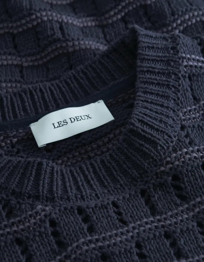 Men Les Deux Knitwear Gouen Roundneck Knit 8211 Dark Navy