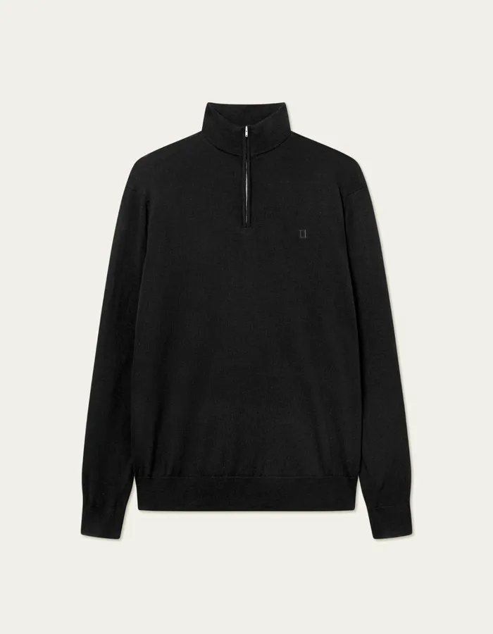 Men Les Deux Knitwear Greyson HalfZip Merino Knit 8211 BlackBlack