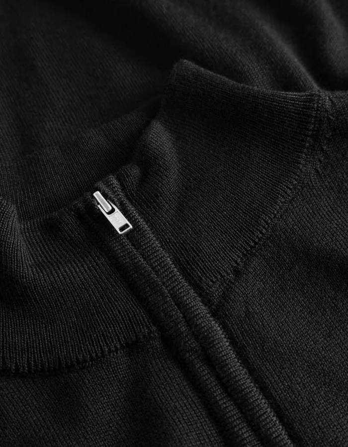 Men Les Deux Knitwear Greyson HalfZip Merino Knit 8211 BlackBlack