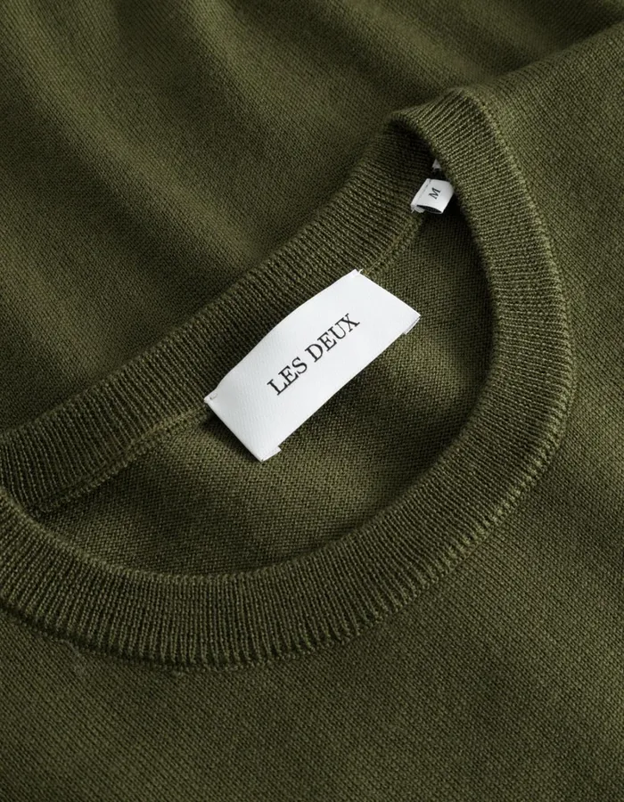 Men Les Deux Knitwear Greyson Merino Knit 8211 Chive Green