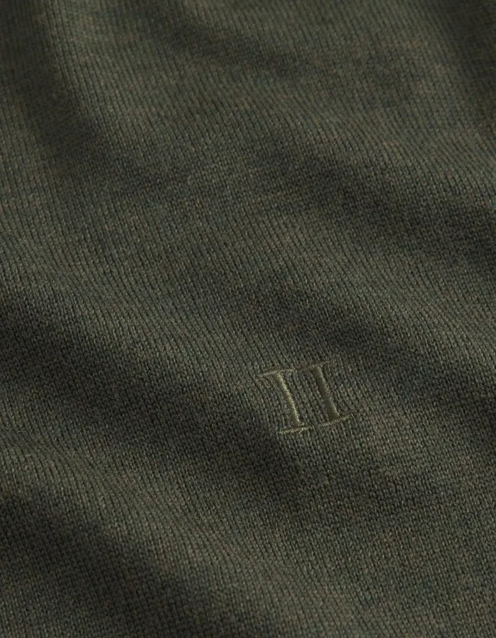 Men Les Deux Knitwear Greyson Merino Knit 8211 Forest Green Melange