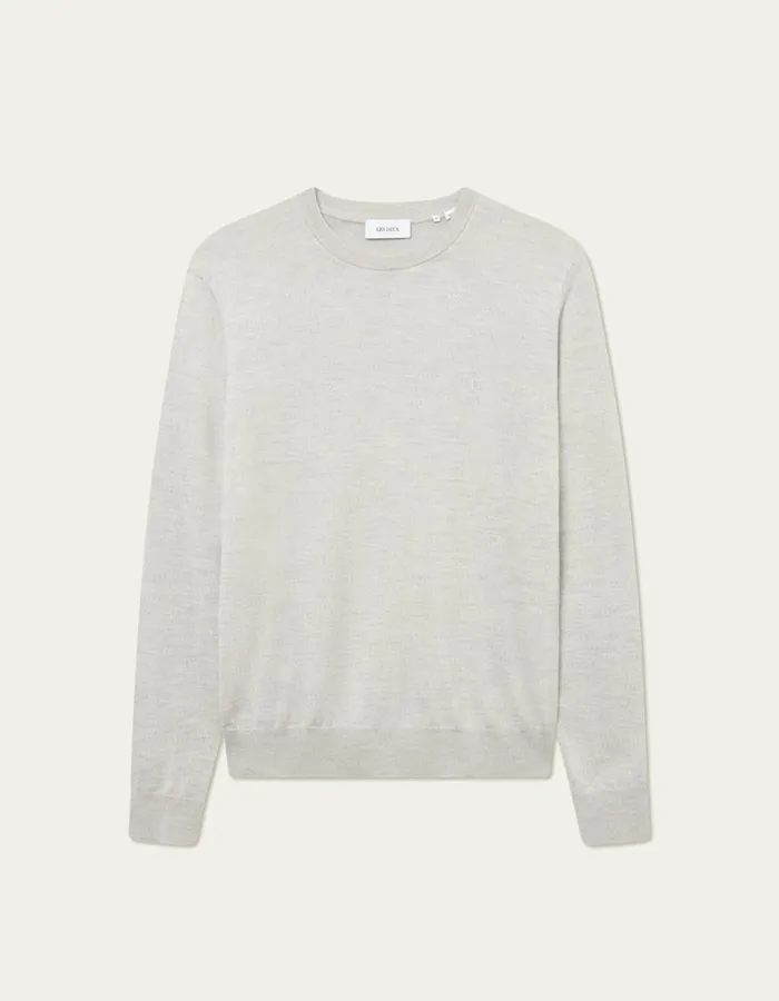 Men Les Deux Knitwear Greyson Merino Knit 8211 Ivory Melange