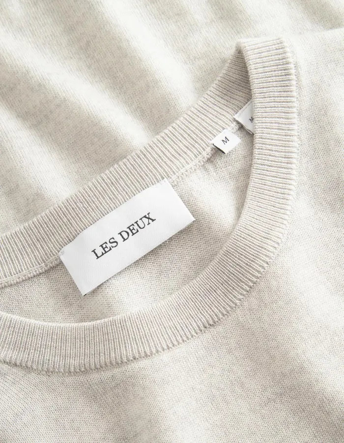 Men Les Deux Knitwear Greyson Merino Knit 8211 Ivory Melange