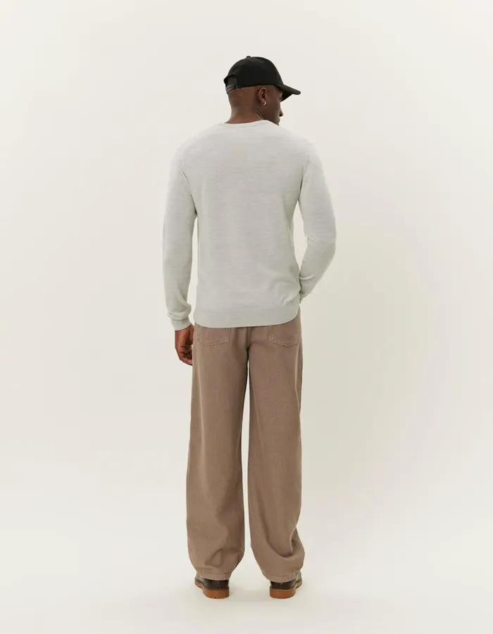Men Les Deux Knitwear Greyson Merino Knit 8211 Ivory Melange