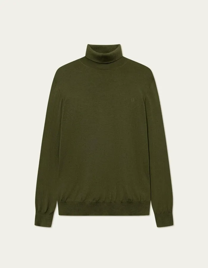 Men Les Deux Knitwear Greyson Rollneck Merino Knit 8211 Chive Green
