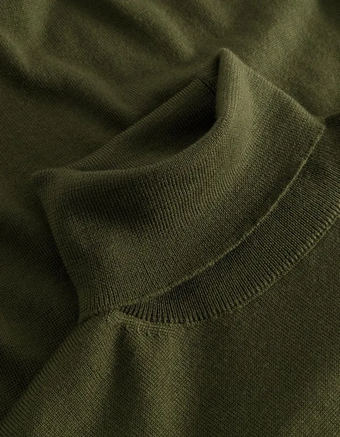 Men Les Deux Knitwear Greyson Rollneck Merino Knit 8211 Chive Green
