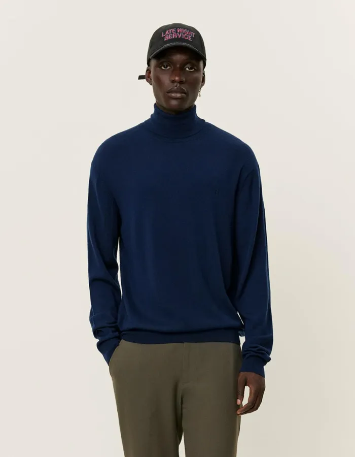 Men Les Deux Knitwear Greyson Rollneck Merino Knit 8211 Dark Navy
