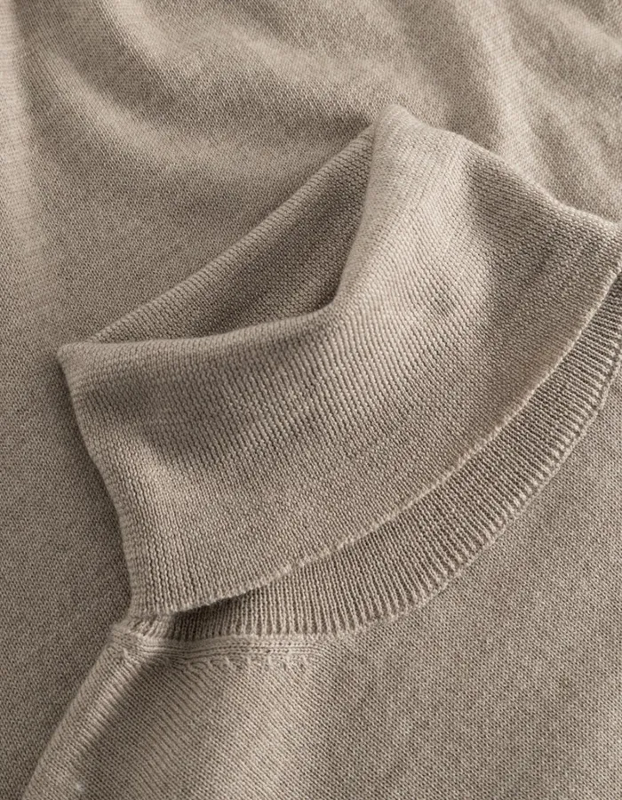 Men Les Deux Knitwear Greyson Rollneck Merino Knit 8211 Dark Sand Melange