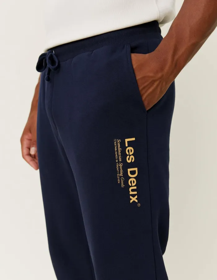 Men Les Deux Pants Brody Sweatpants 20 8211 Dark NavyMustard Yellow