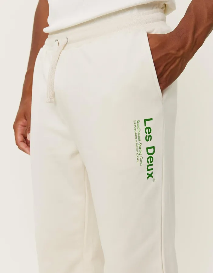 Men Les Deux Pants Brody Sweatpants 20 8211 IvoryVintage Green