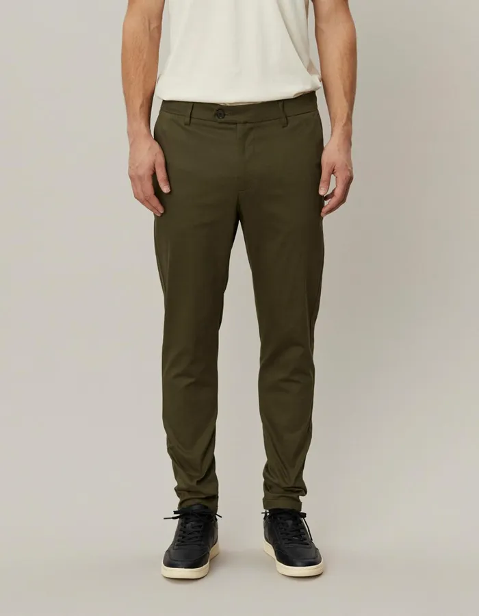 Men Les Deux Pants Como Cotton Suit Pants 8211 Olive Night