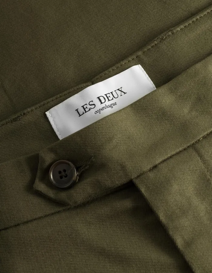 Men Les Deux Pants Como Cotton Suit Pants 8211 Olive Night