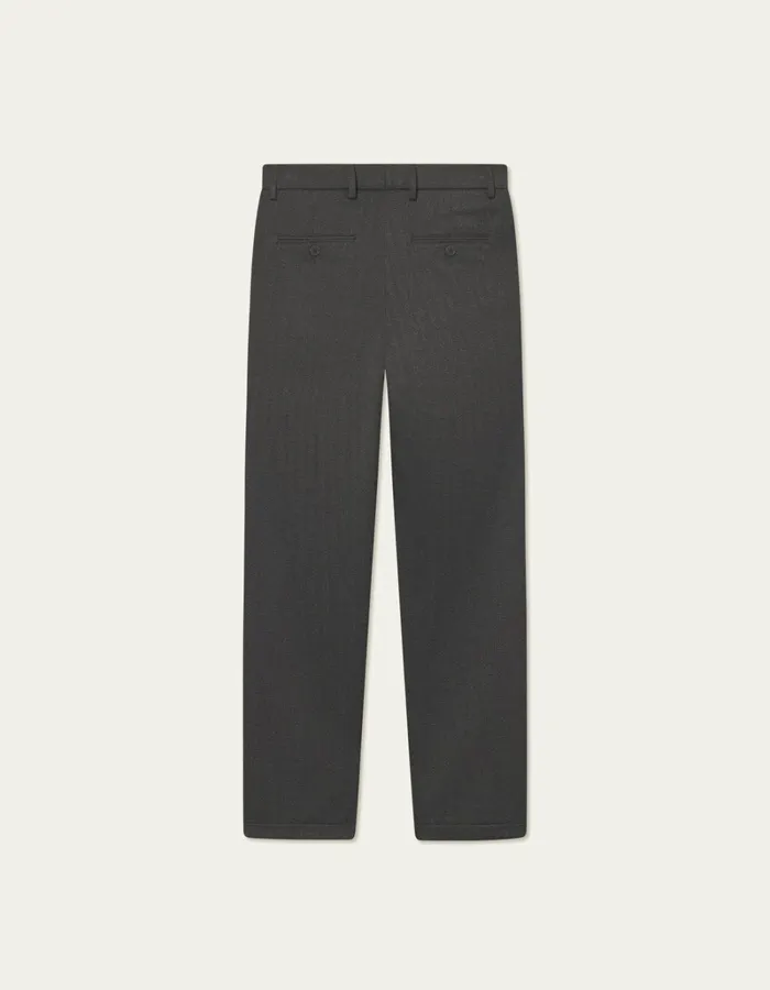 Men Les Deux Pants Como Herringbone Suit Pants 8211 BlackOlive Night