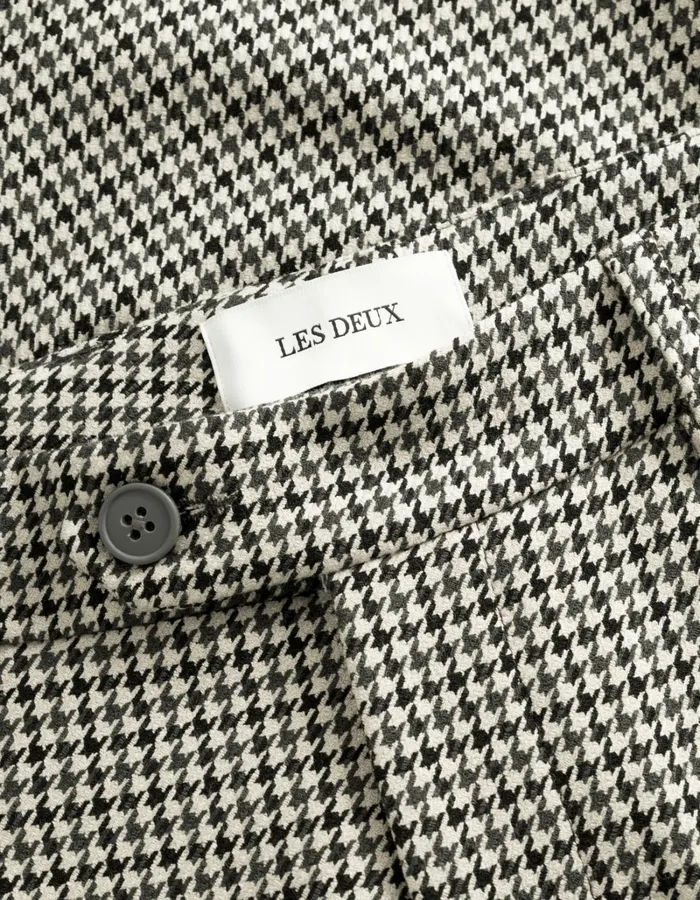 Men Les Deux Pants Como Houndstooth Suit Pants 8211 Light Desert SandBlack