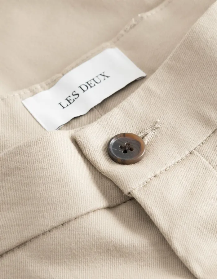 Men Les Deux Pants Como Reg Cotton Suit Pants 8211 Dark Sand