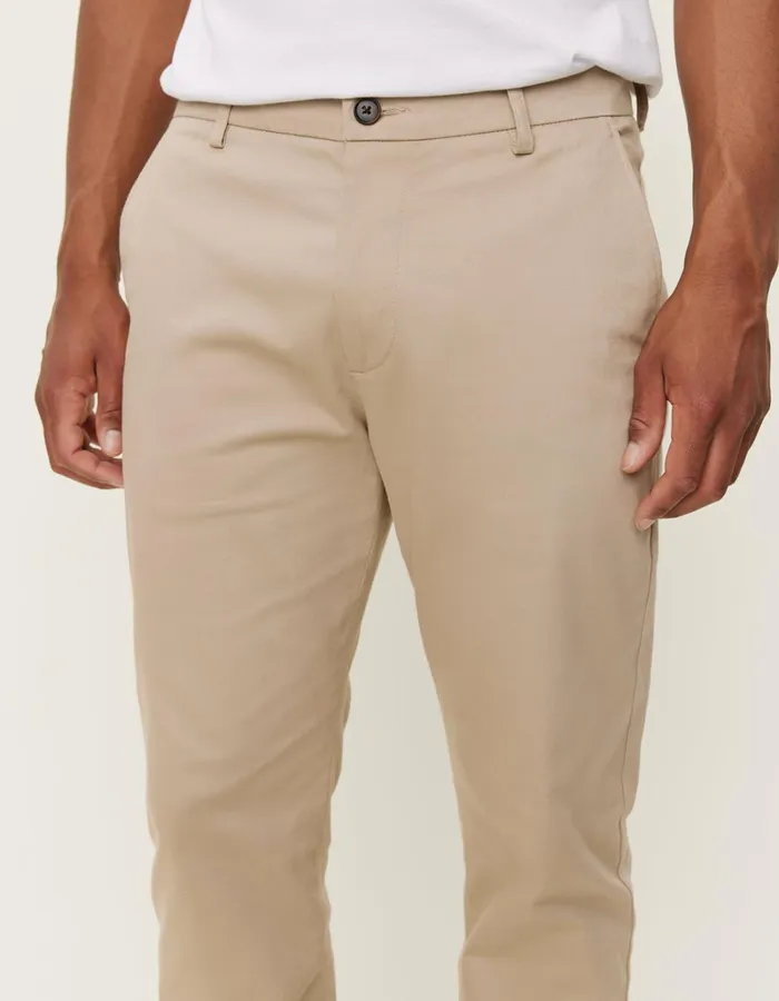 Men Les Deux Pants Como Reg Cotton Suit Pants 8211 Dark Sand