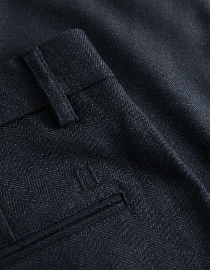 Men Les Deux Pants Como Reg Herringbone Suit Pants 8211 Dark NavyDark Grey Melange