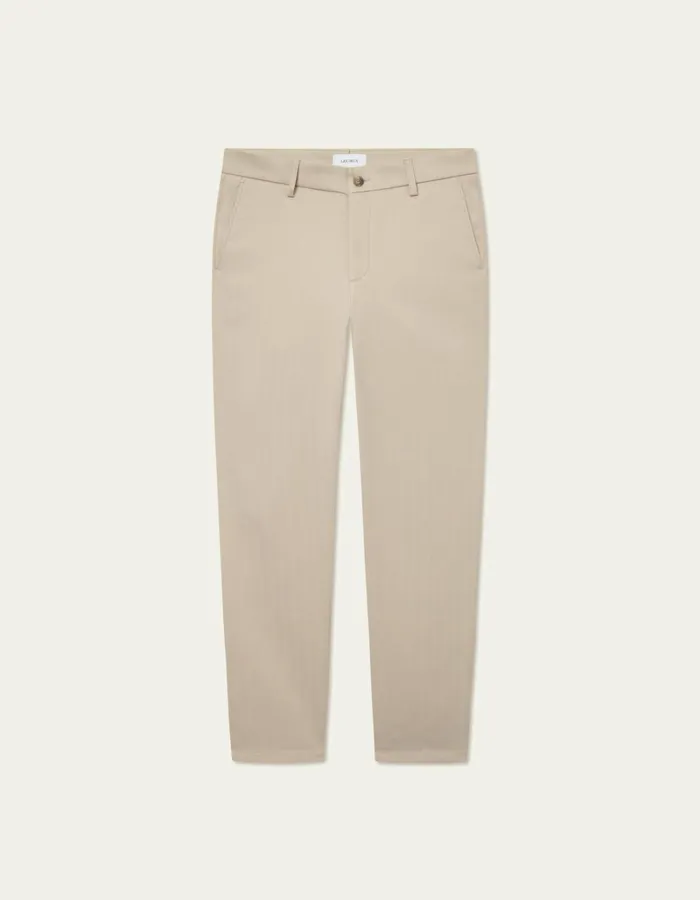 Men Les Deux Pants Como Reg Herringbone Suit Pants 8211 Dark SandLight Sand