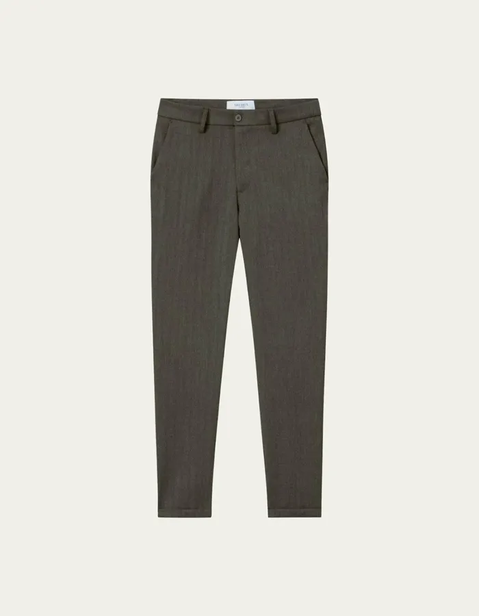 Men Les Deux Pants Como Reg Herringbone Suit Pants 8211 Olive NightDark Brown Men Les Deux Pants Como Reg Herringbone Suit Pants 8211 Olive NightDark Brown