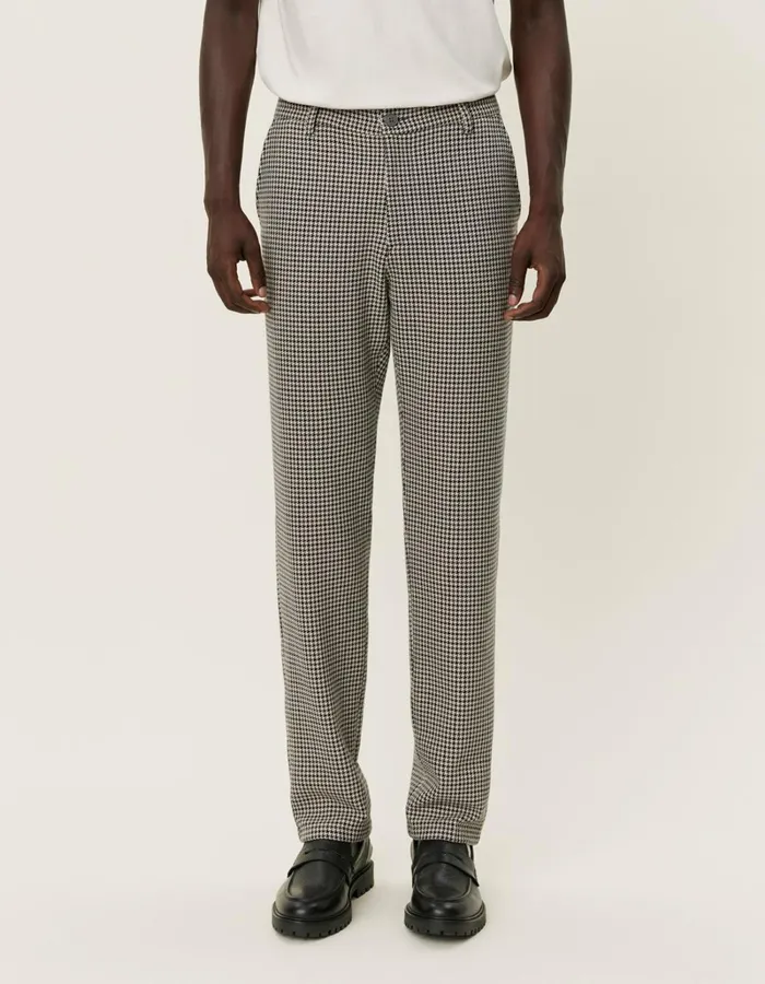 Men Les Deux Pants Como Reg Houndstooth Suit Pants 8211 Light Desert SandBlack