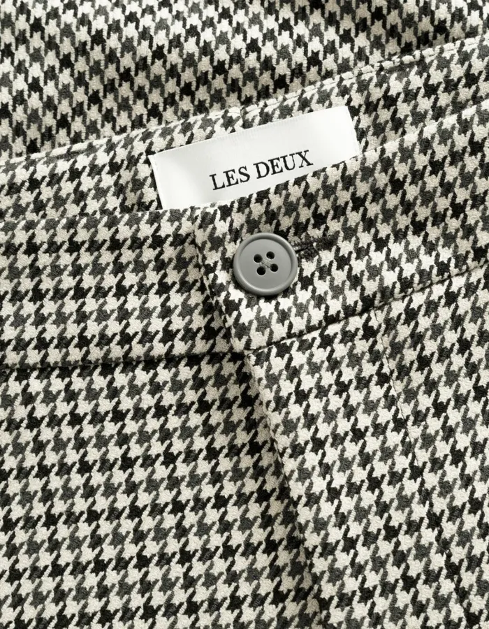 Men Les Deux Pants Como Reg Houndstooth Suit Pants 8211 Light Desert SandBlack