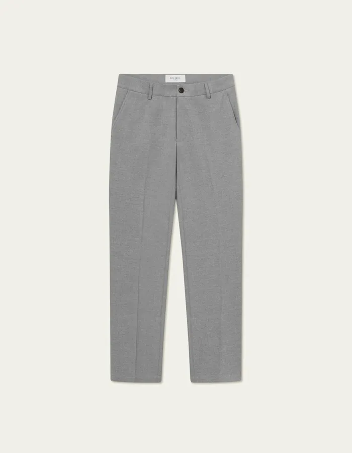 Men Les Deux Pants Como Reg Twill Pants 8211 Light Grey Melange