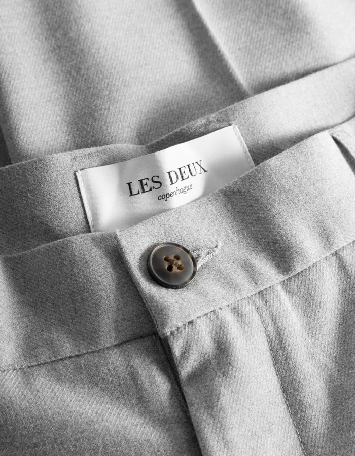 Men Les Deux Pants Como Reg Twill Pants 8211 Light Grey Melange Men Les Deux Pants Como Reg Twill Pants 8211 Light Grey Melange