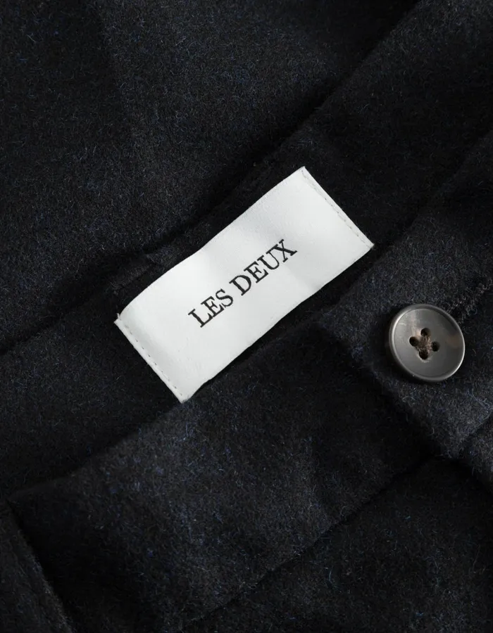 Men Les Deux Pants Como Reg Wool Suit Pants 8211 Black Melange