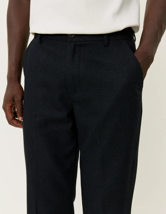 Men Les Deux Pants Como Reg Wool Suit Pants 8211 Black Melange