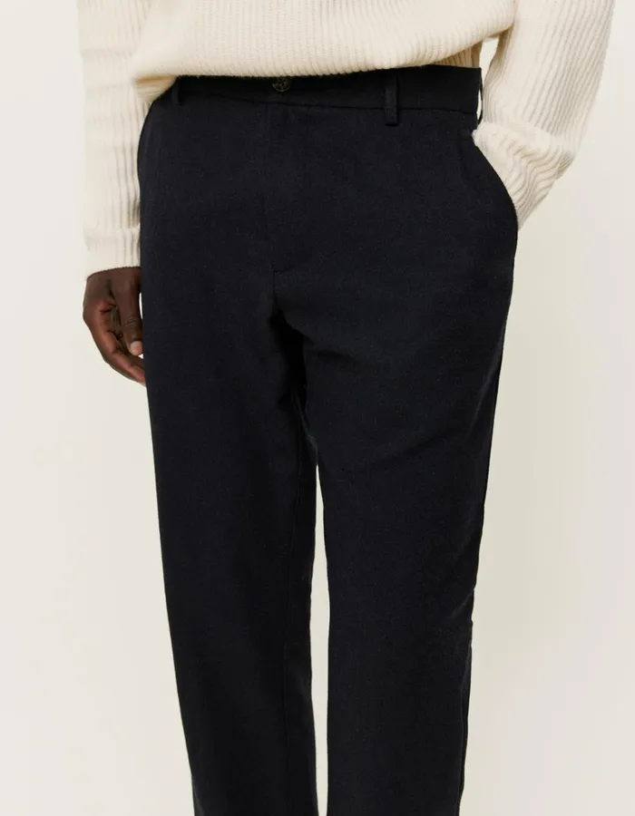 Men Les Deux Pants Como Reg Wool Suit Pants 8211 Dark Navy Melange
