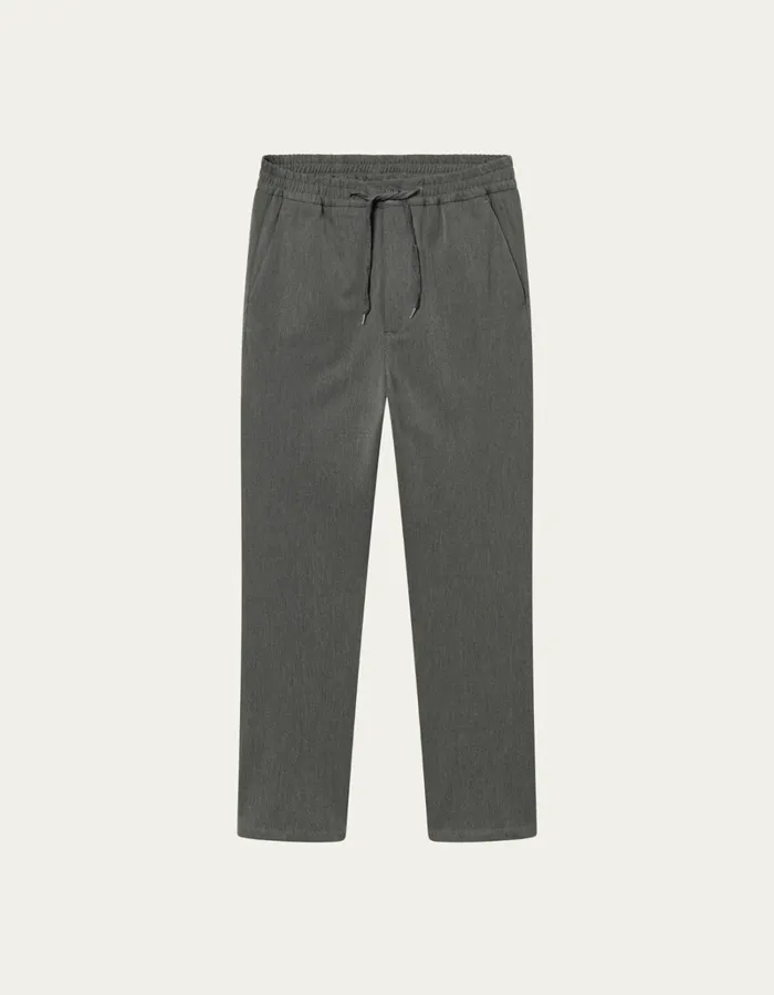 Men Les Deux Pants Como Tapered Drawstring Pants 8211 Grey Melange