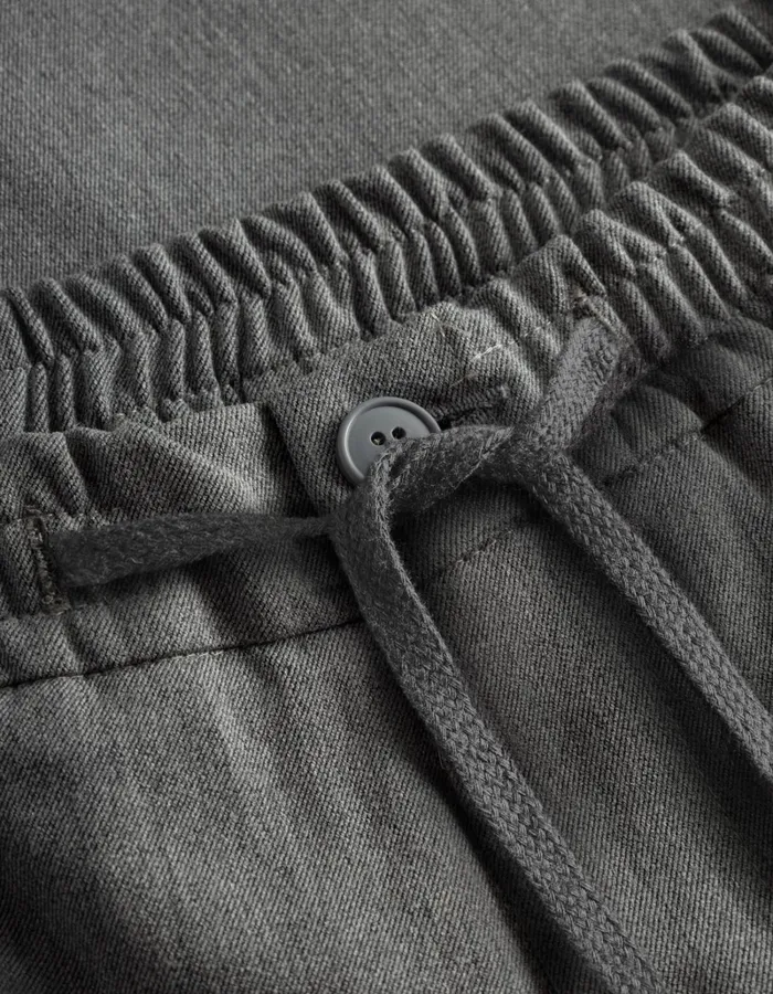 Men Les Deux Pants Como Tapered Drawstring Pants 8211 Grey Melange