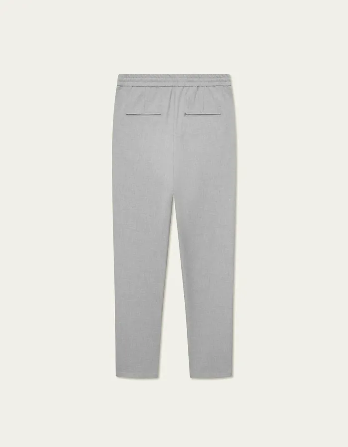 Men Les Deux Pants Como Tapered Drawstring Pants 8211 Seasonal 8211 Light Grey Melange
