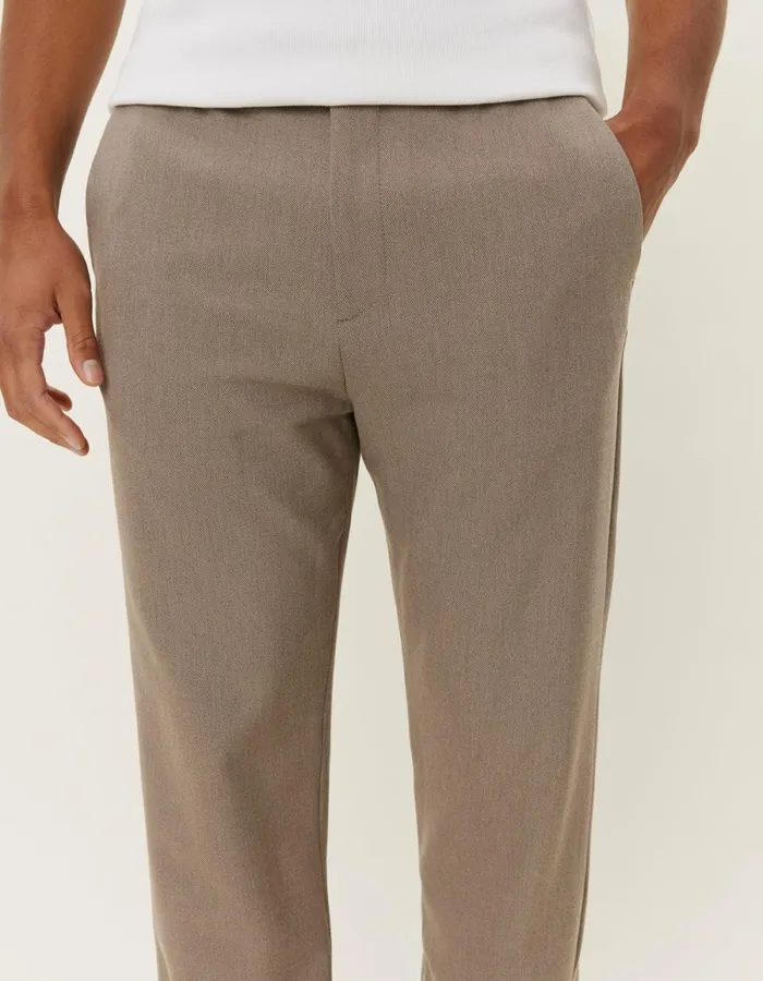 Men Les Deux Pants Como Tapered Drawstring Pants 8211 Seasonal 8211 Walnut Melange