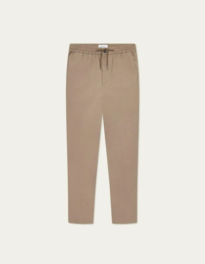 Men Les Deux Pants Como Tapered Slub Drawstring Pants 8211 Walnut