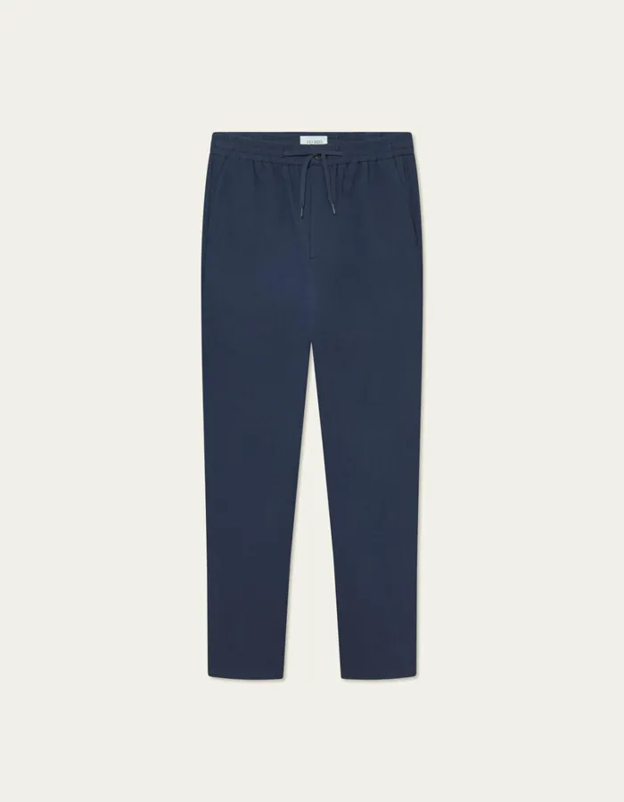 Men Les Deux Pants Como Tapered Textured Drawstring Pants 8211 Dark Navy