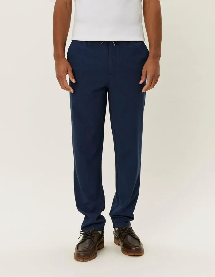 Men Les Deux Pants Como Tapered Textured Drawstring Pants 8211 Dark Navy