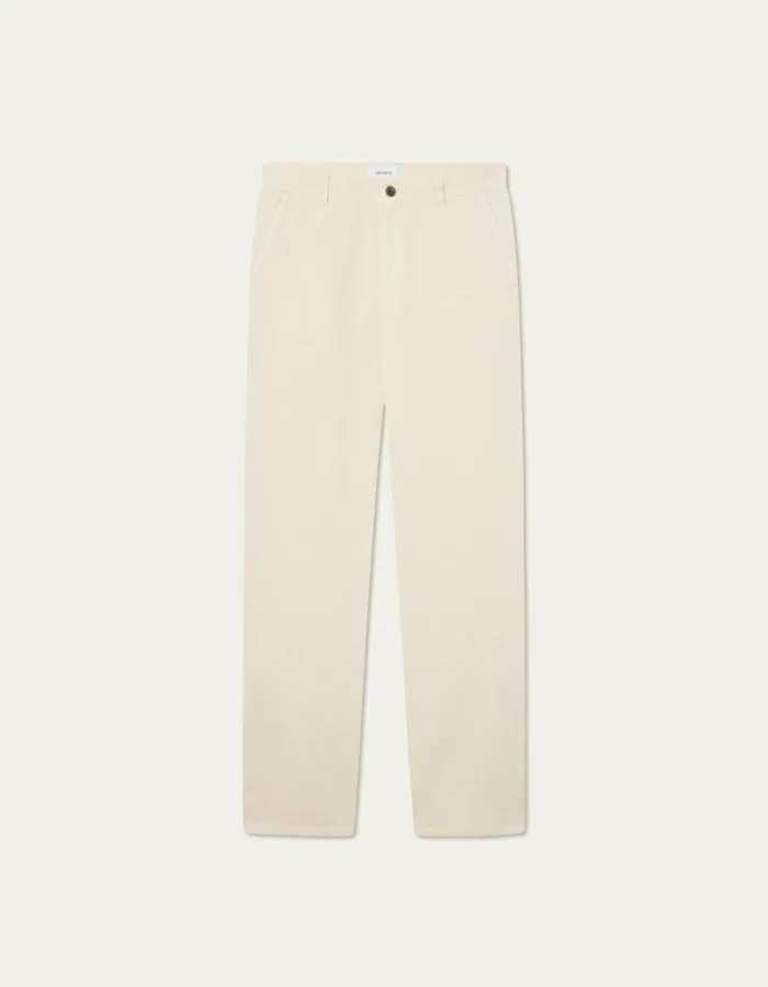 Men Les Deux Pants Kody Cotton Herringbone Pants 8211 Ivory