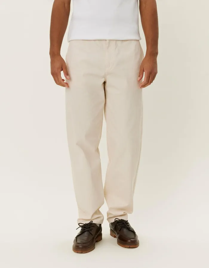 Men Les Deux Pants Kody Cotton Herringbone Pants 8211 Ivory