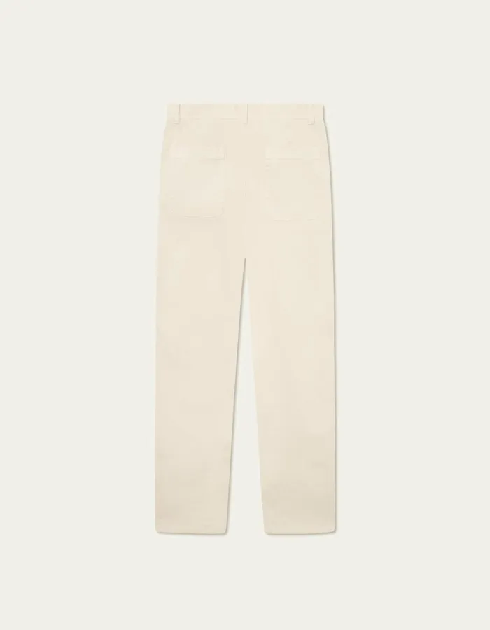 Men Les Deux Pants Kody Cotton Herringbone Pants 8211 Ivory