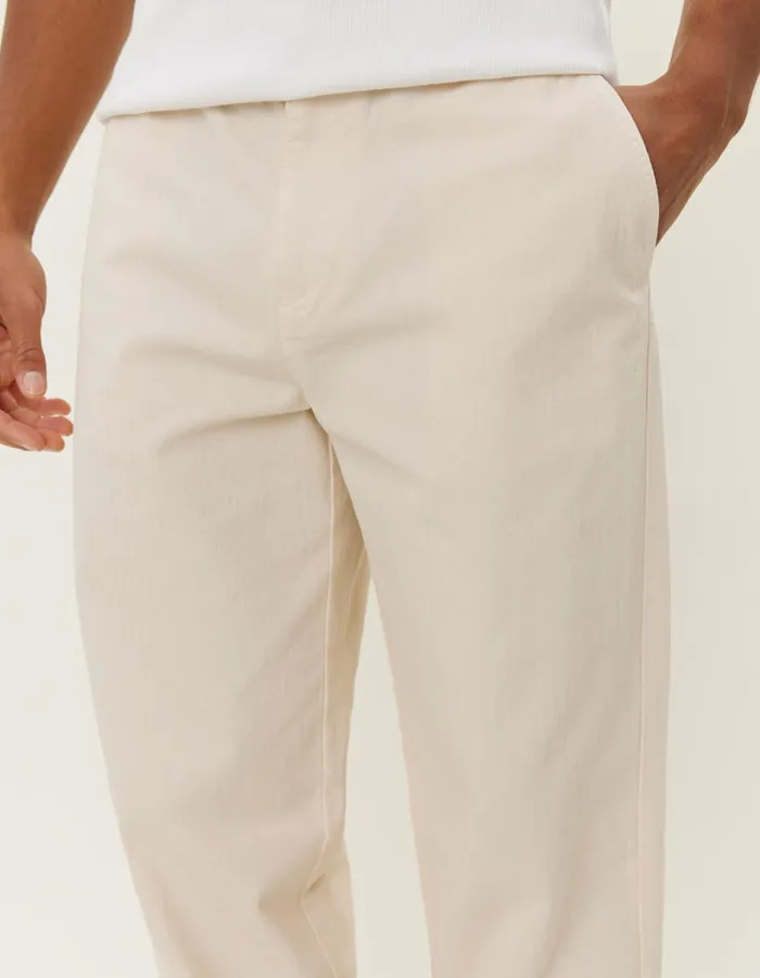 Men Les Deux Pants Kody Cotton Herringbone Pants 8211 Ivory