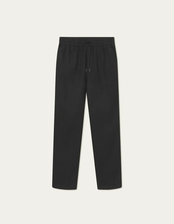 Men Les Deux Pants Patrick Linen Pants 8211 BlackBlack