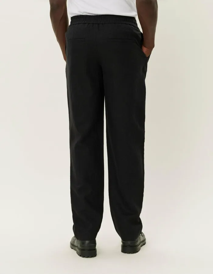 Men Les Deux Pants Patrick Linen Pants 8211 BlackBlack