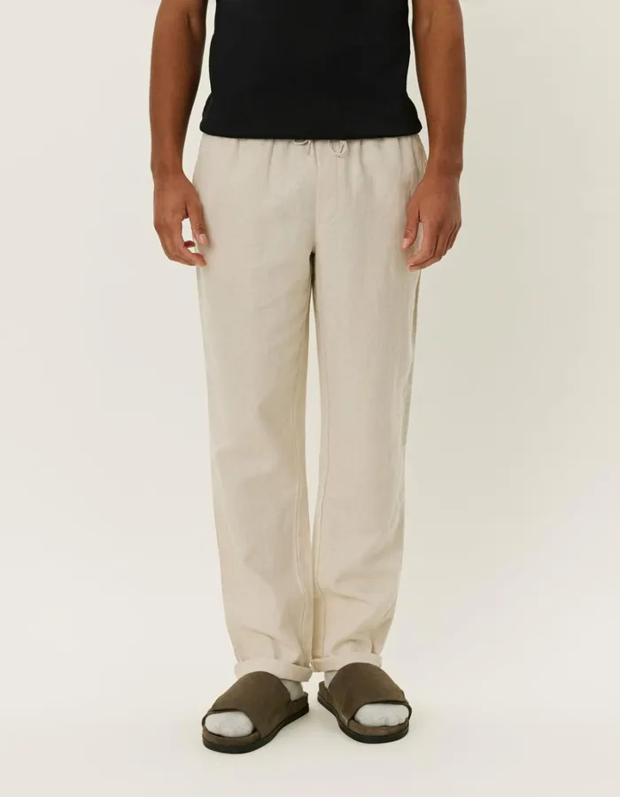 Men Les Deux Pants Patrick Linen Pants 8211 Light Sand