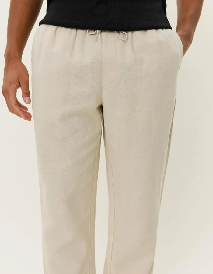 Men Les Deux Pants Patrick Linen Pants 8211 Light Sand