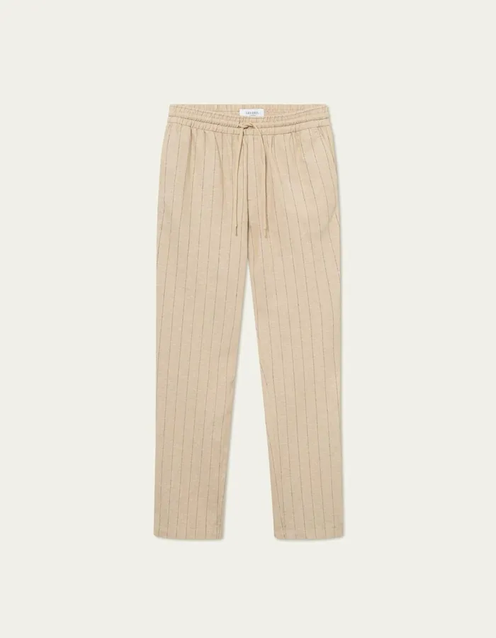 Men Les Deux Pants Patrick Linen Pants 8211 Warm SandBlack