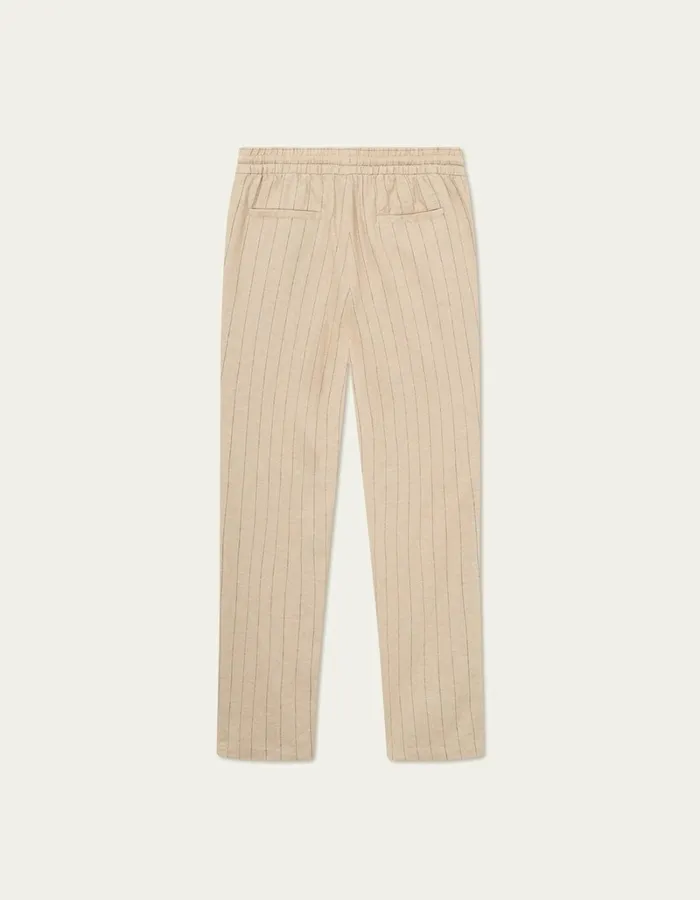 Men Les Deux Pants Patrick Linen Pants 8211 Warm SandBlack